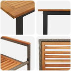 Garten Essgruppe 9 pcs Grau Massivholz Akazie