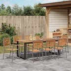 Garten Essgruppe 9 pcs Grau Massivholz Akazie