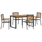 Garten Essgruppe 5 pcs Schwarz und Braun Poly-Rattan