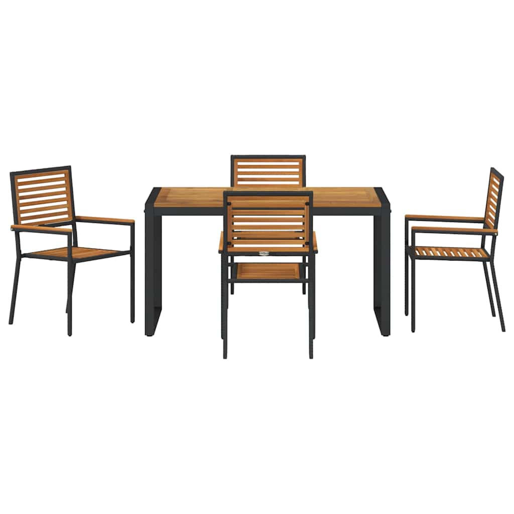 Garten Essgruppe 5 pcs Schwarz und Braun Poly-Rattan