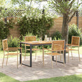Garten Essgruppe 5 pcs Beige und Braun Poly-Rattan