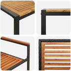 Garten Essgruppe 7 pcs Schwarz und Braun Poly-Rattan
