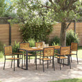 Garten Essgruppe 7 pcs Schwarz und Braun Poly-Rattan