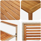 Garten Essgruppe 3 pcs Beige Massivholz Akazie