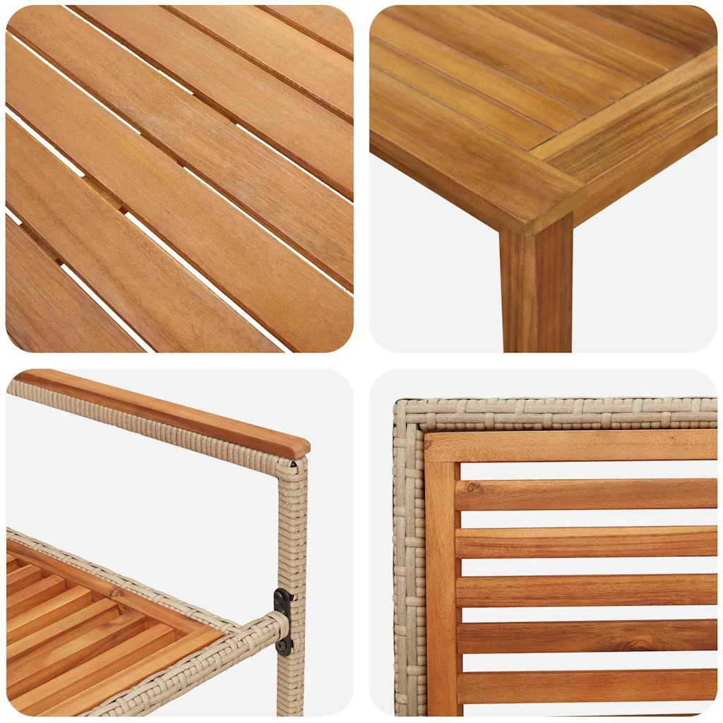 Garten Essgruppe 3 pcs Beige Massivholz Akazie