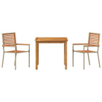 Garten Essgruppe 3 pcs Beige Massivholz Akazie