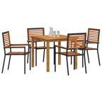 Garten Essgruppe 5 pcs Schwarz Massivholz Akazie