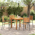 Garten Essgruppe 5 pcs Grau Massivholz Akazie