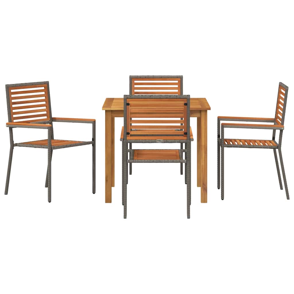 Garten Essgruppe 5 pcs Grau Massivholz Akazie