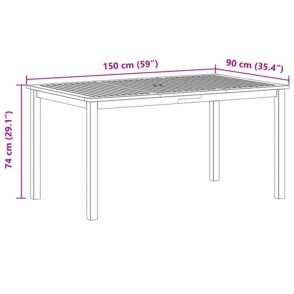 Garten Essgruppe 5 pcs Schwarz Massivholz Akazie