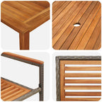 Garten Essgruppe 5 pcs Grau Massivholz Akazie