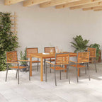Garten Essgruppe 7 pcs Grau Massivholz Akazie