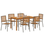 Garten Essgruppe 7 pcs Grau Massivholz Akazie