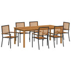 Garten Essgruppe 7 pcs Schwarz Massivholz Akazie