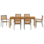 Garten Essgruppe 7 pcs Grau Massivholz Akazie