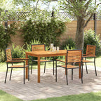 Garten Essgruppe 5 pcs Schwarz Massivholz Akazie