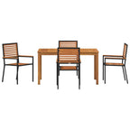 Garten Essgruppe 5 pcs Schwarz Massivholz Akazie