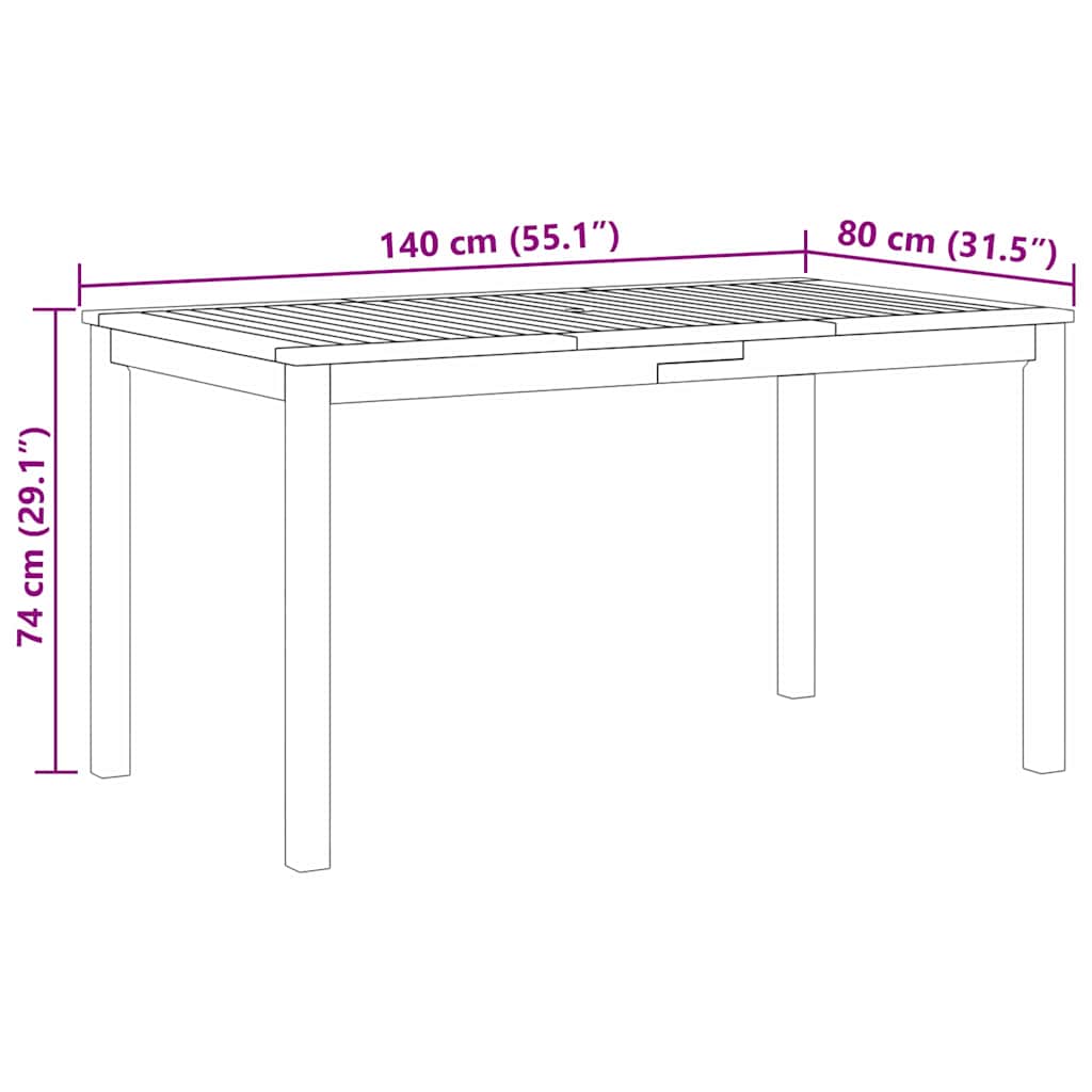 Garten Essgruppe 5 pcs Schwarz Massivholz Akazie