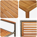 Garten Essgruppe 5 pcs Grau Massivholz Akazie