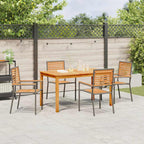 Garten Essgruppe 5 pcs Grau Massivholz Akazie