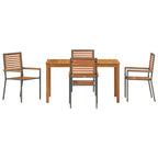 Garten Essgruppe 5 pcs Grau Massivholz Akazie