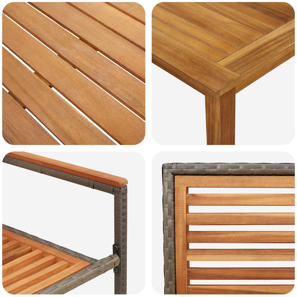 Garten Essgruppe 7 pcs Grau Massivholz Akazie