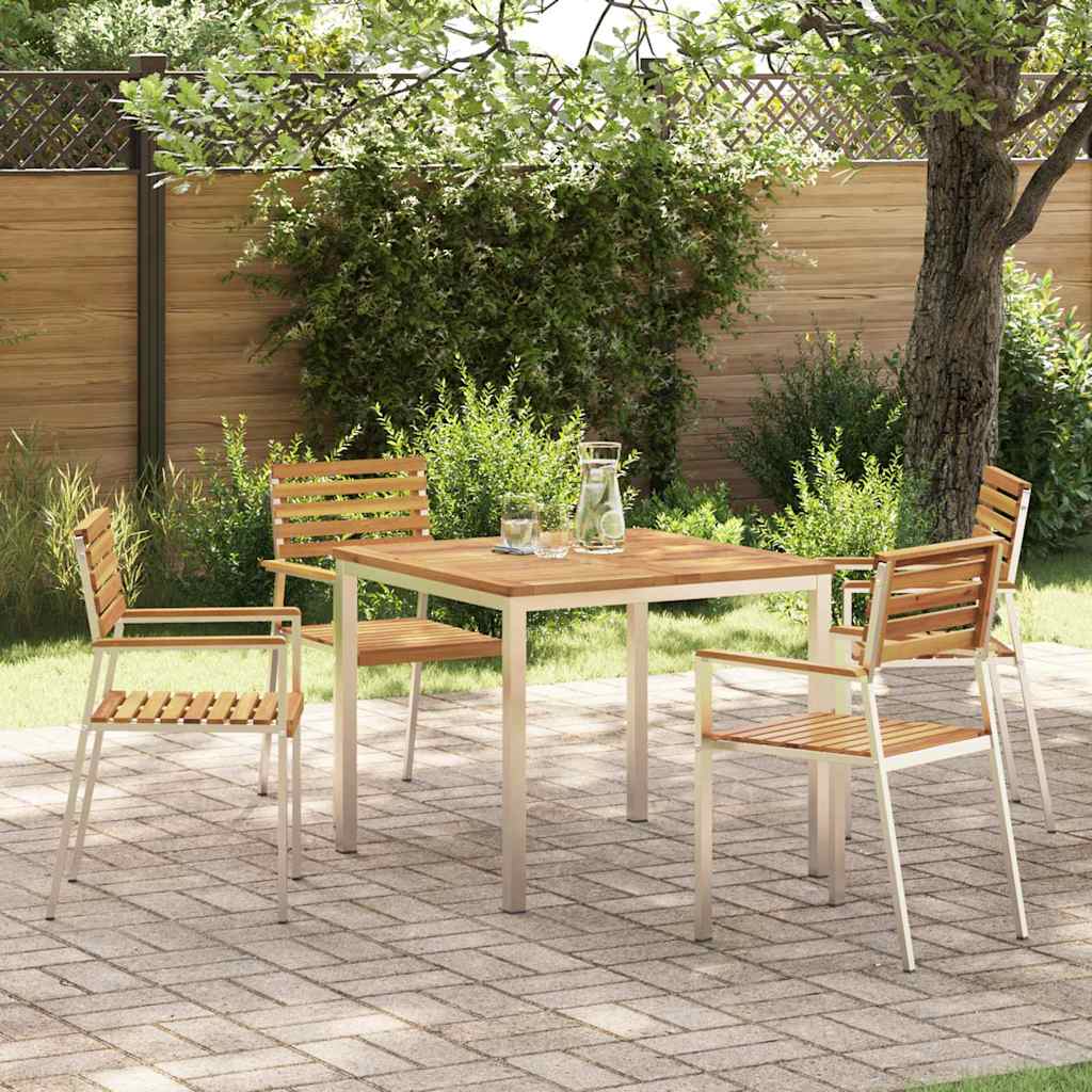 Garten Essgruppe 5 pcs Braun Massivholz Akazie