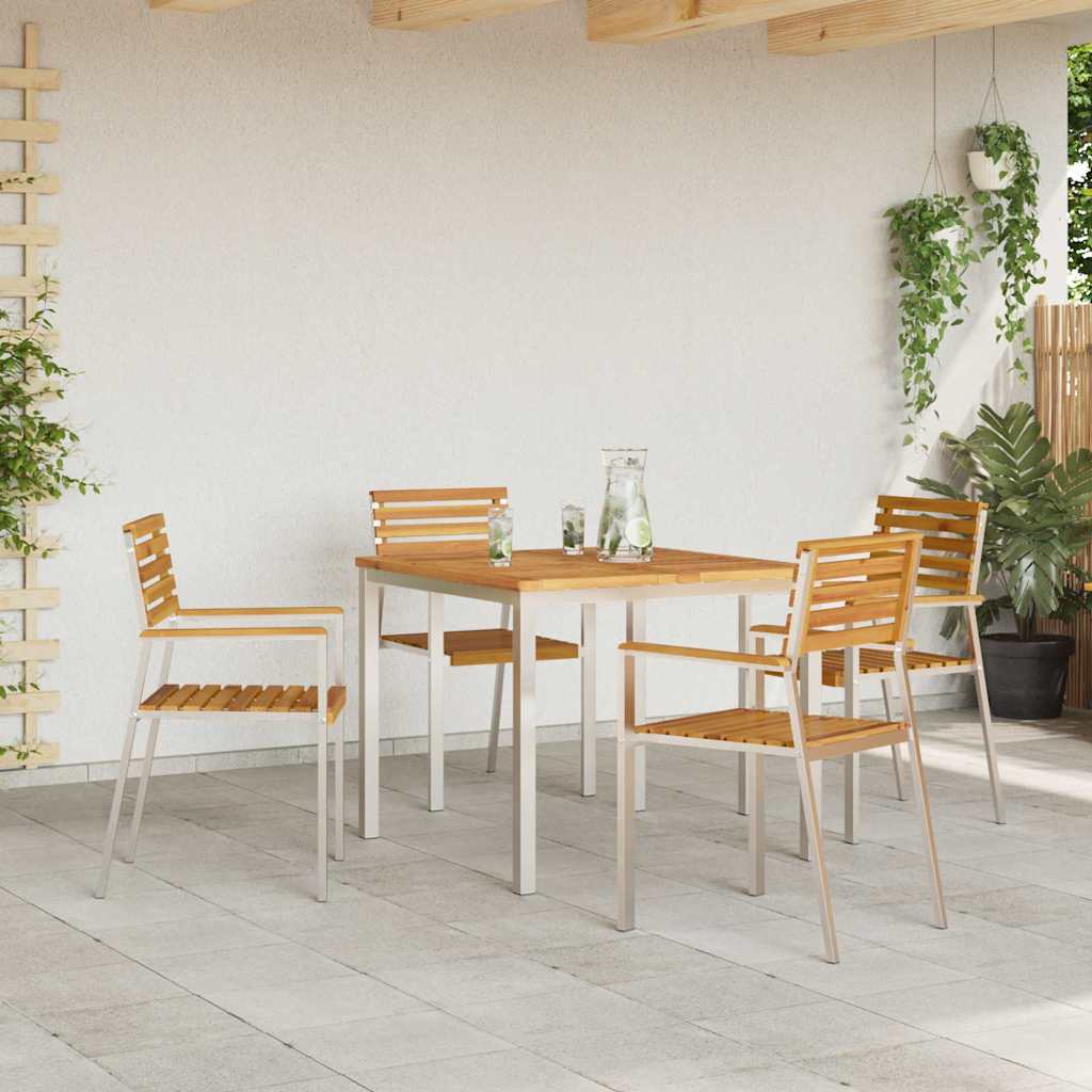 Garten Essgruppe 5 pcs Braun Massivholz Akazie