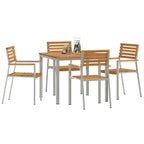 Garten Essgruppe 5 pcs Braun Massivholz Akazie