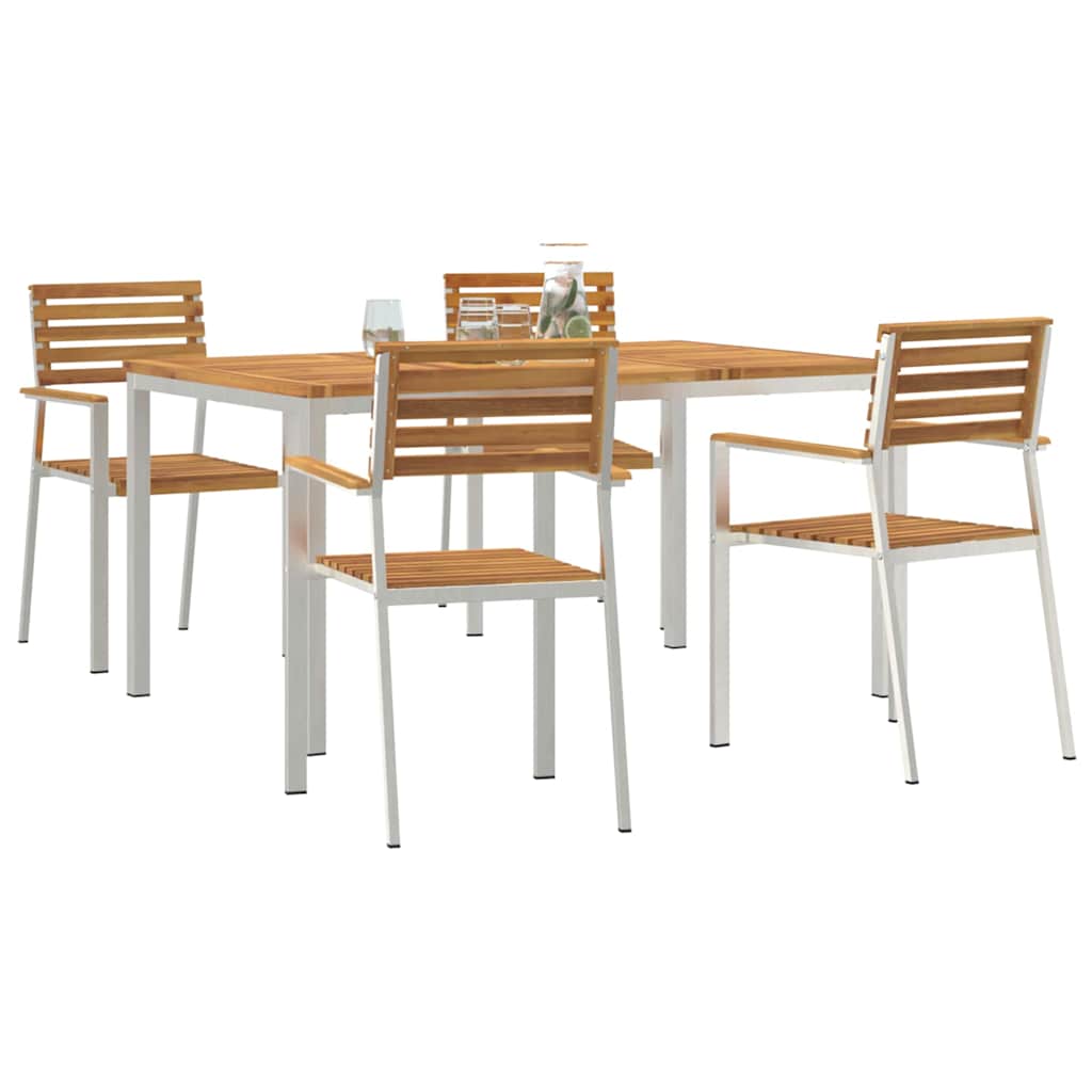 Garten Essgruppe 5 pcs Braun Massivholz Akazie