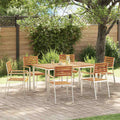 Garten Essgruppe 7 pcs Braun Massivholz Akazie