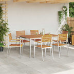 Garten Essgruppe 7 pcs Braun Massivholz Akazie