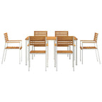 Garten Essgruppe 7 pcs Braun Massivholz Akazie