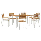 Garten Essgruppe 7 pcs Braun Massivholz Akazie