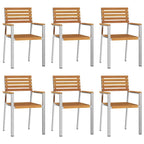 Garten Essgruppe 7 pcs Braun Massivholz Akazie