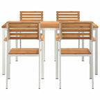 Garten Essgruppe 5 pcs Braun Massivholz Teak