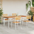 Garten Essgruppe 5 pcs Braun Massivholz Teak