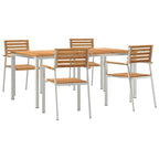 Garten Essgruppe 5 pcs Braun Massivholz Teak