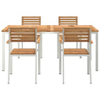 Garten Essgruppe 5 pcs Braun Massivholz Teak