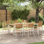 Garten Essgruppe 9 pcs Braun Massivholz Teak