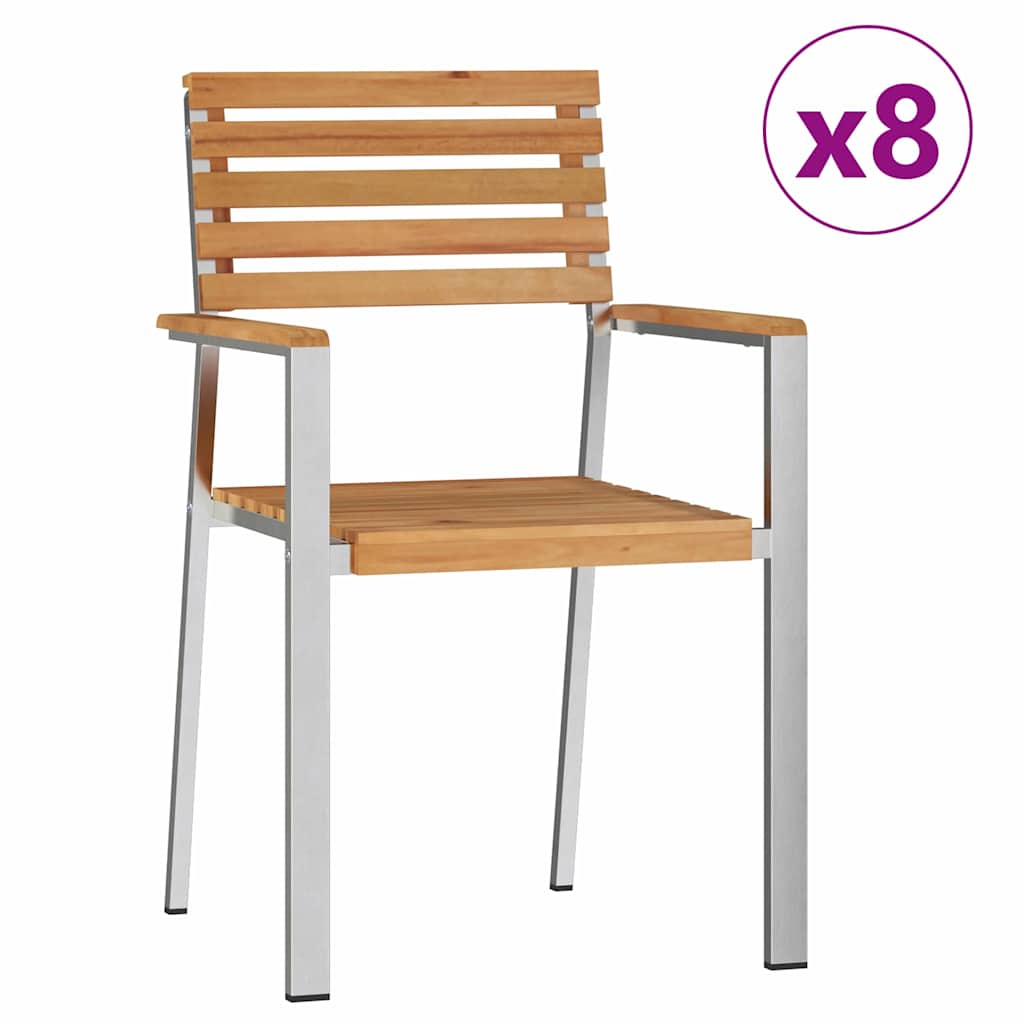 Garten Essgruppe 9 pcs Braun Massivholz Teak