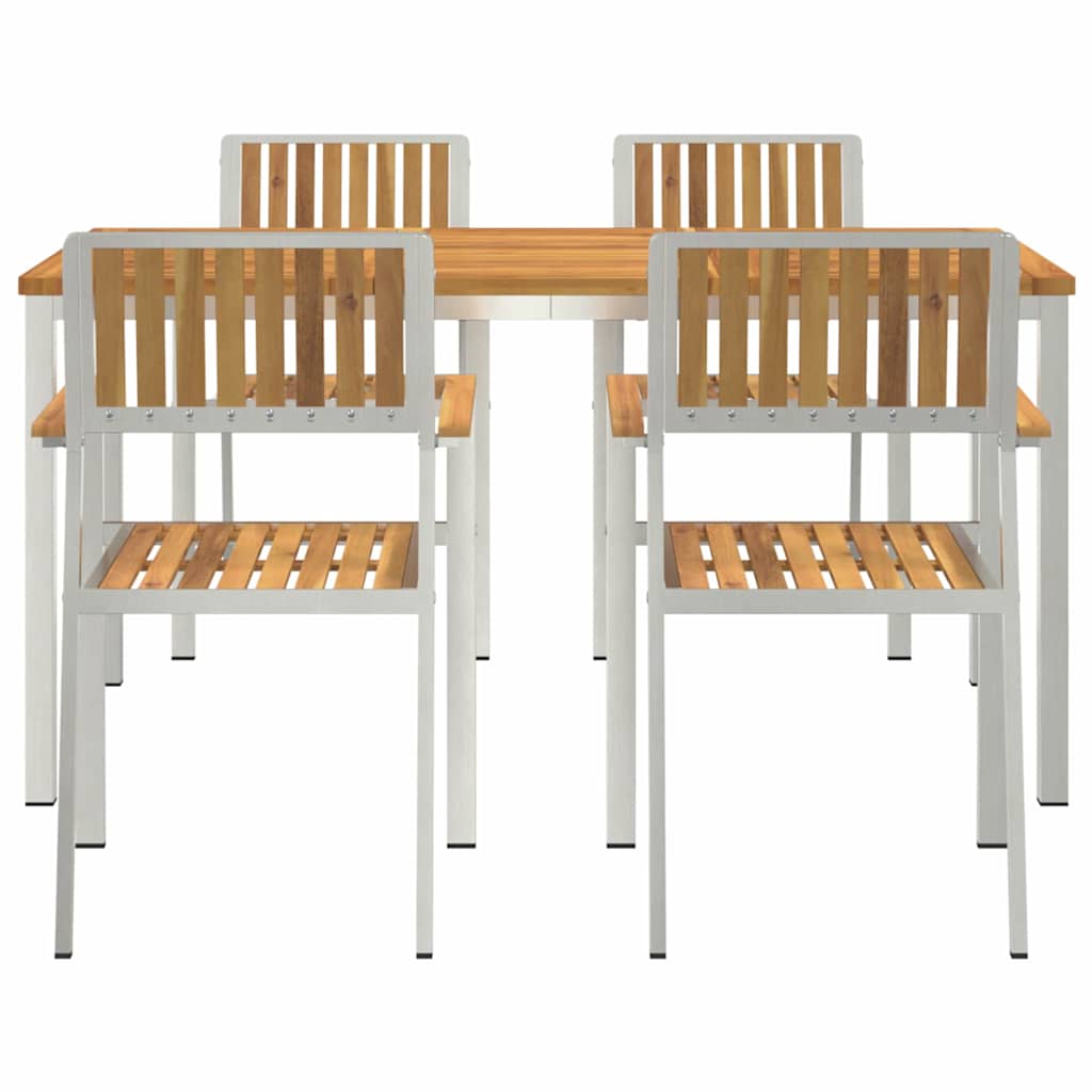 Outdoortisch-Set 5 pcs Braun Massivholz Akazie