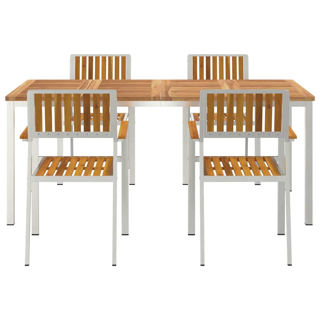 Outdoortisch-Set 5 pcs Braun Massivholz Akazie