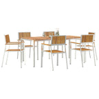 Outdoortisch-Set 7 pcs Braun Massivholz Akazie