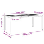 Outdoortisch-Set 7 pcs Braun Massivholz Akazie