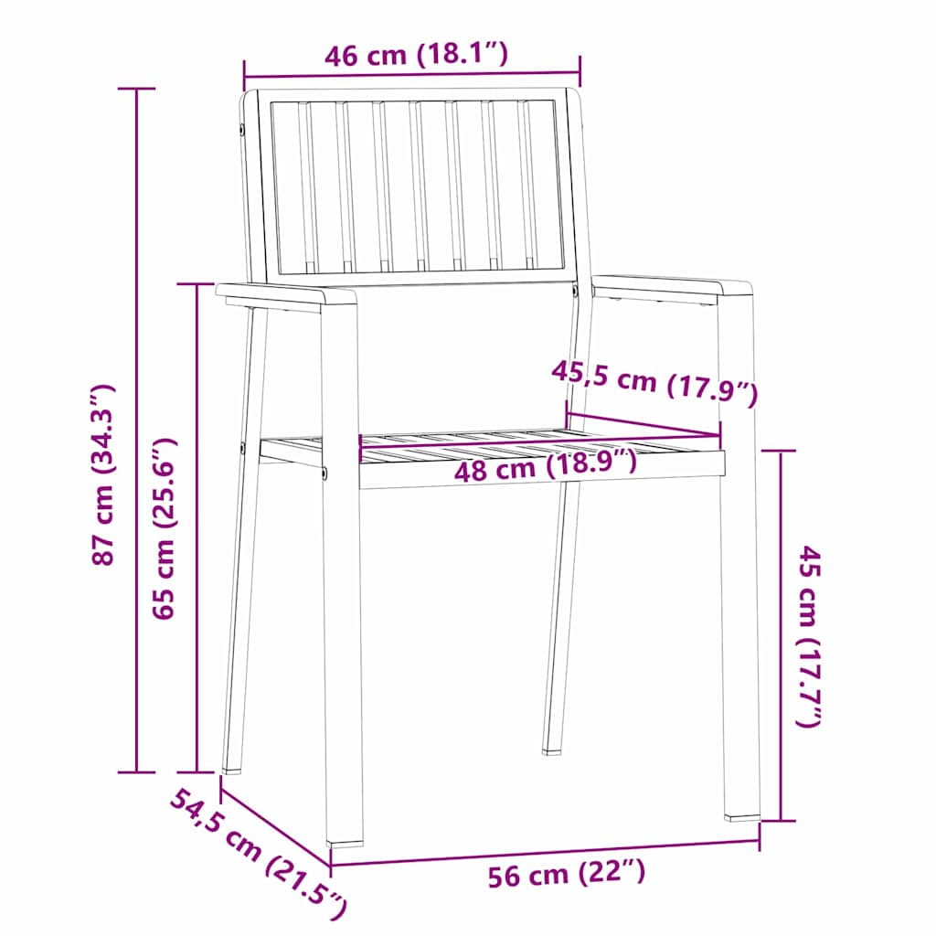 Outdoortisch-Set 7 pcs Braun Massivholz Akazie