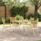 Outdoortisch-Set 5 pcs Braun Massivholz Teak