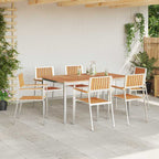 Outdoortisch-Set 7 pcs Braun Massivholz Teak