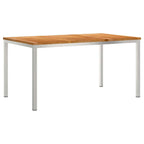 Outdoortisch-Set 7 pcs Braun Massivholz Teak