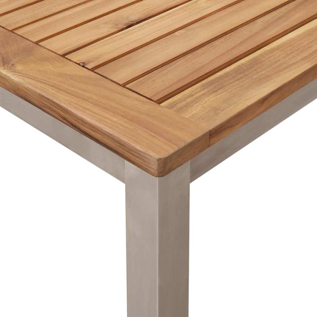 Outdoortisch-Set 7 pcs Braun Massivholz Teak